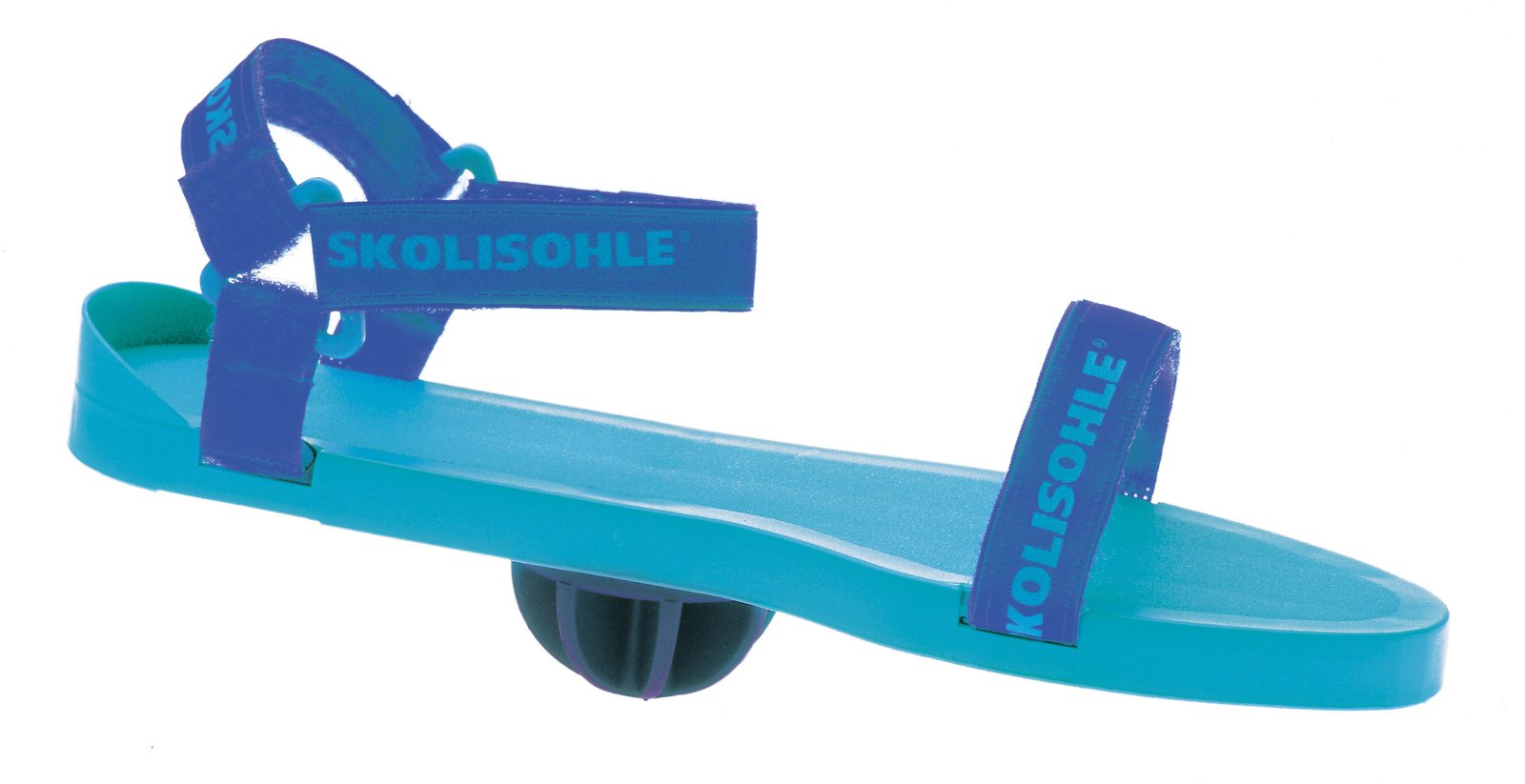 SKOLISOHLE® von der Seite: die Halbkugel unter der Sohle erzeugt die Balancesituation